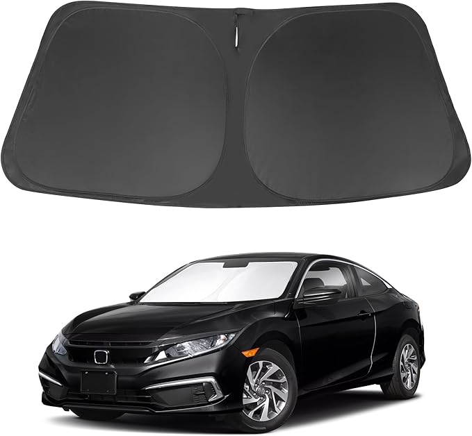 Windshield Sun Shade Custom Fit for 2016-2021 Honda Civic Accessories Sunshade Protect Car from Sun Rays & Heat Damage Keep Cool
