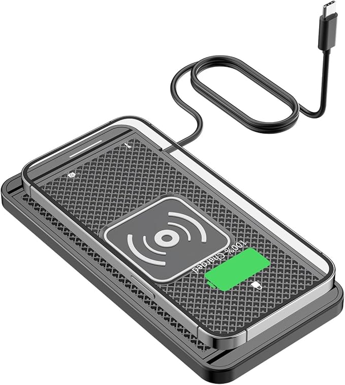 Wireless Charging Pad for Car for Honda Accord CF4 2004-2007-pr, 15W Fast Wireless Charger Mat Non-Slip Silicone Car Center Console Phone Charging Pad,A/15W-Type-c