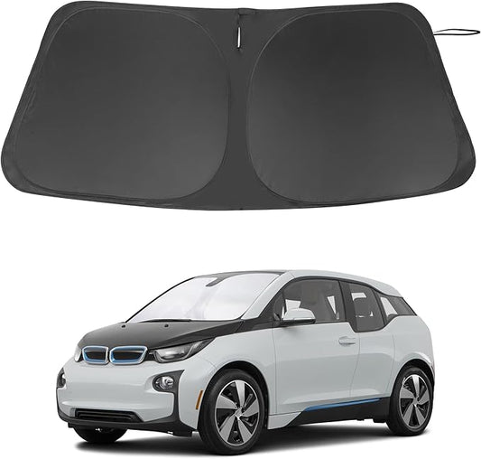 Windshield Sun Shade Custom Fit for 2014-2022 BMW i3 Accessories Foldable Sunshade Sun Blocker Protect Car from Sun Rays & Heat Damage Keep Car Cooler