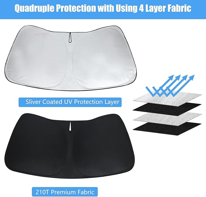 Windshield Sun Shade Custom Fit 2025-2020 Subaru Outback, Window Sunshade for Outback (Base, Premium, Limited, Touring) Accessories, Sun Visor UV Protector Heat Shield Cover, Keep Car Cool