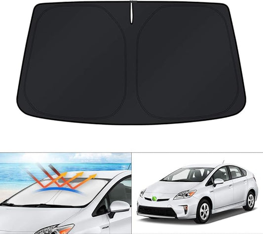 KUST Windshield Sun Shade for 2010-2013 2014 2015 Toyota Prius Hatchback (Not for Prius C or Prius V) Custom Fit Window Accessories Shade Foldable Sun Visor Protector Block UV Rays