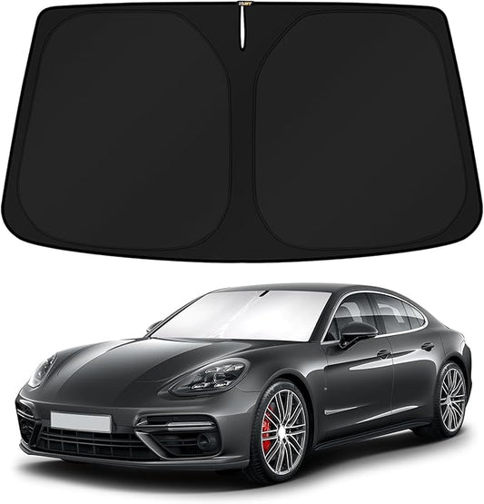 KUST Windshield Sun Shade for 2017-2024 2025 Porsche Panamera Sedan Accessories Custom Fit Sunshade Sun Visor Protector Foldable Blocks UV Rays Keep Your Car Cooler