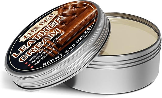 Leather Cream, Cleaner & Conditioner - Restores & Protects for Couches, Car Seats, Furniture, Shoes, Leather Product ect.