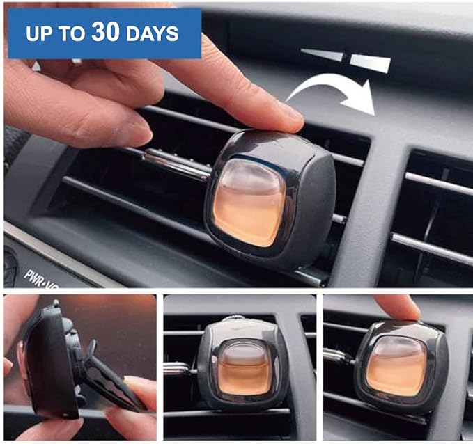 Car Air Fresheners Vent Clips, Essential Car Odor Eliminator, Perfect Scented Car Accessories, For Long Lasting Fragrance up to 30 days, 0.07 FL.OZ (Black Diamond, 2 Packs)