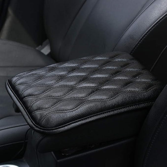 Auto Center Console Cover, Console Cover Armrest Pads, PU Leather Car Armrest Seat Box Pad Cushion Protector Universal Fit (Black)
