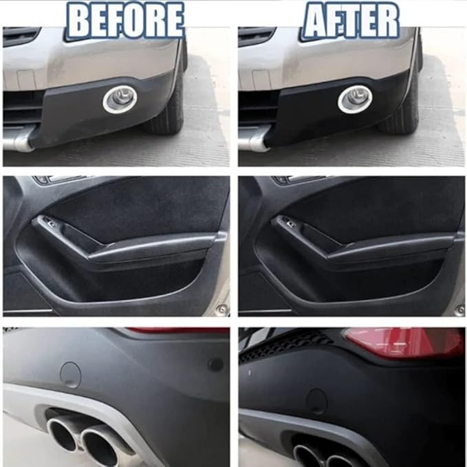 RJDJ Plastic Restorer for Cars, Trim & Exterior – Plastic Revitalizing Coating Agent, Restores Faded Plastic, UV Protection, Car Shine Refurbishing Solution (30ml-4pcs)
