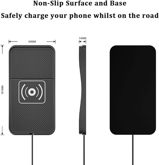 Car Wireless Charger Pad for Toyota Prius 2001-2026, Type-C/USB 20W Fast Wireless Car Charger Pad Non-Slip Cordless Charging Mat,B-30cm Cable USB Plug