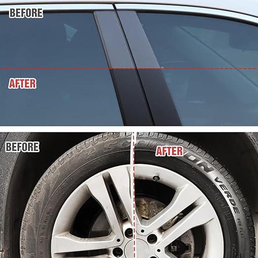 Plastics Parts Crystal Coating, 2025 Upgraded Leather Plastic Polishing Renovation Coating Agent, Car Trim Restorer with Sponge, Crystal Coating for Cars Interior or Exterior (1)