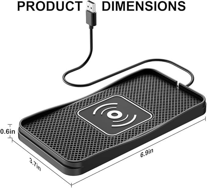 Wireless Car Charger Pad for Honda Accord 2000-2025, Type-C/USB 20W Car Wireless Charger Non-Slip Phone Charging Pad Car Accessories,B 30cm Cable USB Plug