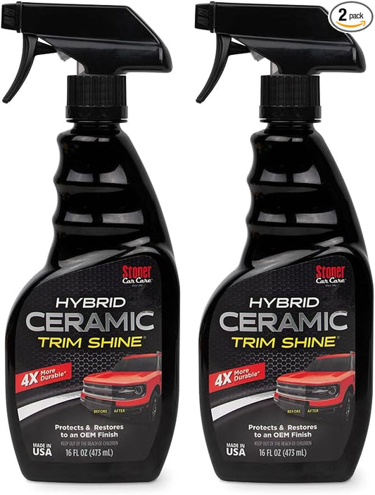 Stoner Car Care 92333-2PK Hybrid Ceramic Trim Shine – Restores Faded Plastic & Vinyl to OEM Finish, Long Lasting Water-Based UV Protection for Interior & Exterior Trim – 16 fl oz (Pack of 2)