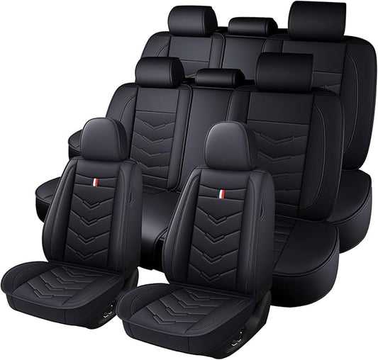 Car Seat Cover 8 Seats for Hyundai Palisade 2020-2025, Durable Wear Resistant Waterproof Sport Seat Covers,Breathable No Odor Premium Leather Vehicle Seat Covers. (Standard,Black)