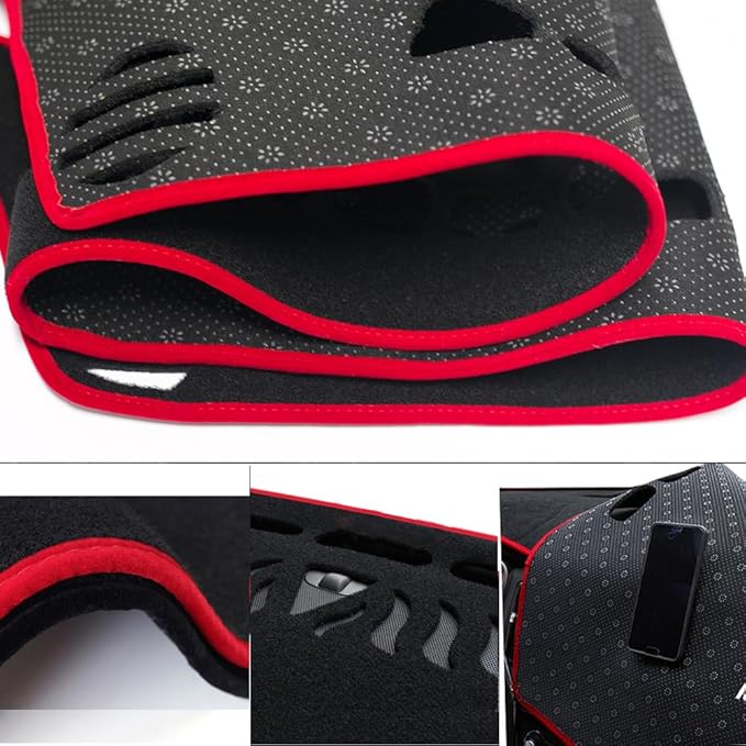 Dash Covers for Ford-Escape 2013-2019(no Navigation),Polyester Dashboard Covers mat,Car Dashboard Protecter Cover,Interior Dash Covers Pads,Red