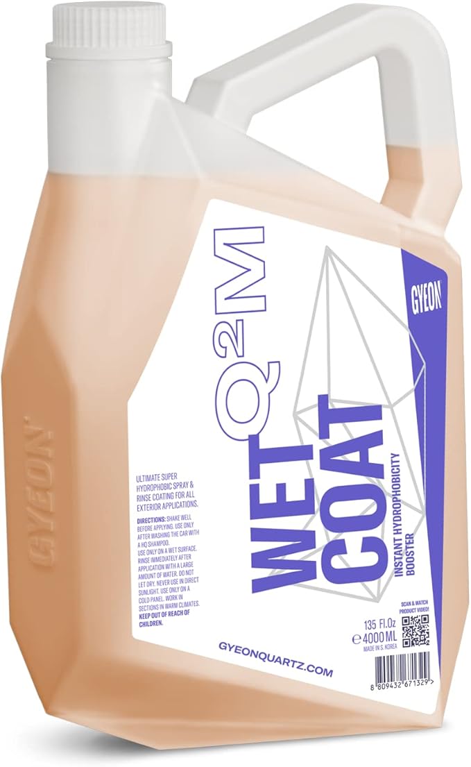 GYEON Wet Coat 4000ml - Hydrophobic Ceramic Spray Coating for Cars - High Gloss Solutions for Your Car Paint Wheels and Glass - Spray On Rinse Off Easy DIY Use Formula