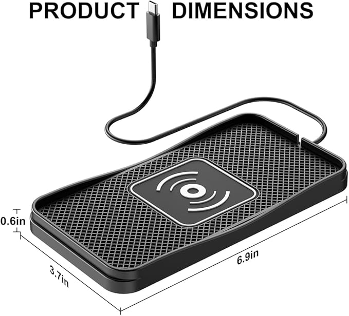 Wireless Car Charger Pad for Toyota Corolla Cross 2022-2026, Type-C/USB 20W Car Wireless Charger Non-Slip Phone Charging Pad Car Accessories,A 30cm Cable Type-C Plug
