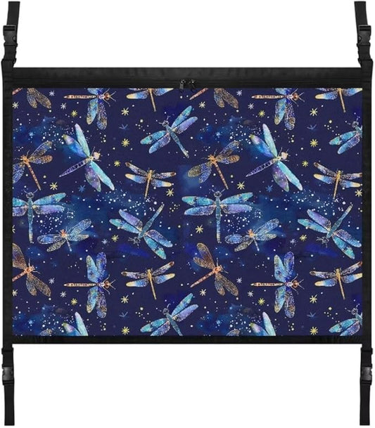 Car Roof Storage Bag Blue Dragonfly Print Car Seat Back Hanging Bag Multi-Purpose Car Bag Storage Box Organizer Pouch Pocket Inner Car Accessories Compatible with Most Vehicles