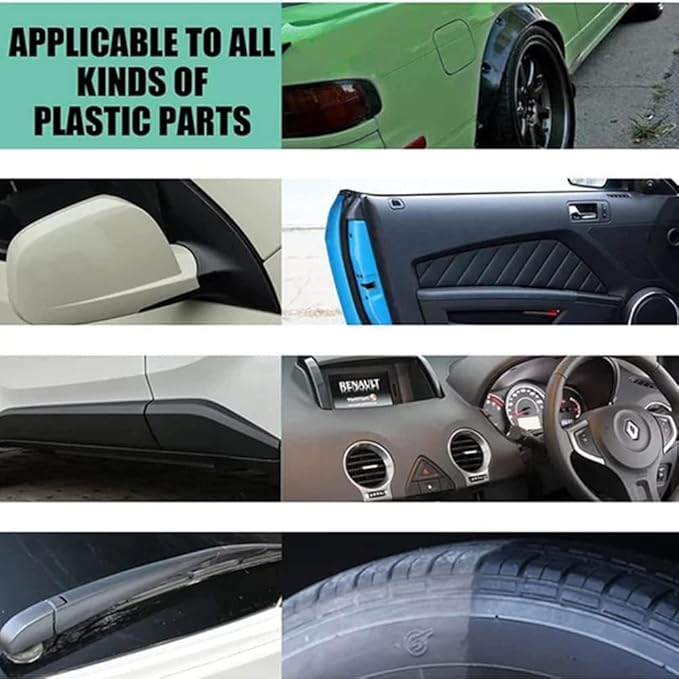 RJDJ Plastic Restorer for Cars, Trim & Exterior – Plastic Revitalizing Coating Agent, Restores Faded Plastic, UV Protection, Car Shine Refurbishing Solution (30ml-2pcs)