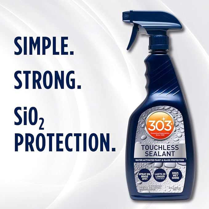303 Products Touchless Sealant - SiO2 Water Activated Paint & Glass Protection - Spray On, Rinse Off - Lasts 2X Longer Than W- Deep, Wet Shine, 32 fl. oz. (30394CSR)