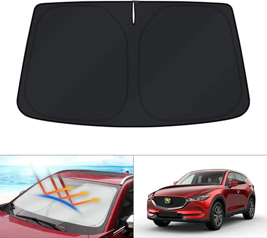 KUST Windshield Sun Shade for Mazda CX-5 2017-2024 2025 2026 CX5 Accessories Window Shade Sun Visor Protector Blocks UV Rays Keep Car Cooler
