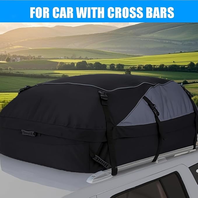 Car Roof Rack Luggage Bag, Car Rooftop Cargo Carrier, Roof Bag Waterproof Vehicle Soft-Shell Roof Luggage, with Lacing Strap, Safety Hook (130 * 100 * 45cm)