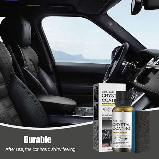 2025 Upgrade Crystal Coating for Car, Plastic Parts Crystals Coating, Plastics Parts Crystal Coating Plastic Restorer with Spong, Long Duration Refurbish Coatings Agent for Automotive Plastics (3Set)