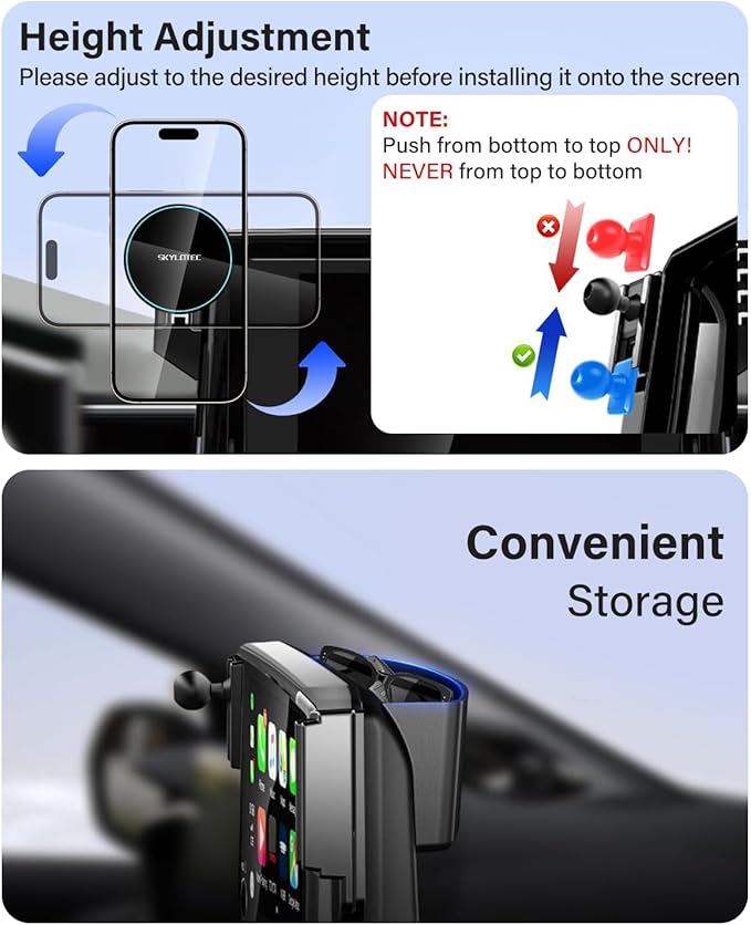 SKYLOTEC Phone Holder for Toyota C-HR CHR 2019-2022 Accessories 8-Inch Screen Fixed Clip, Car Magnetic Phone Mount Compatible with MagSafe, Magnets Fast Wireless Charger CH R Cell Phone Holder