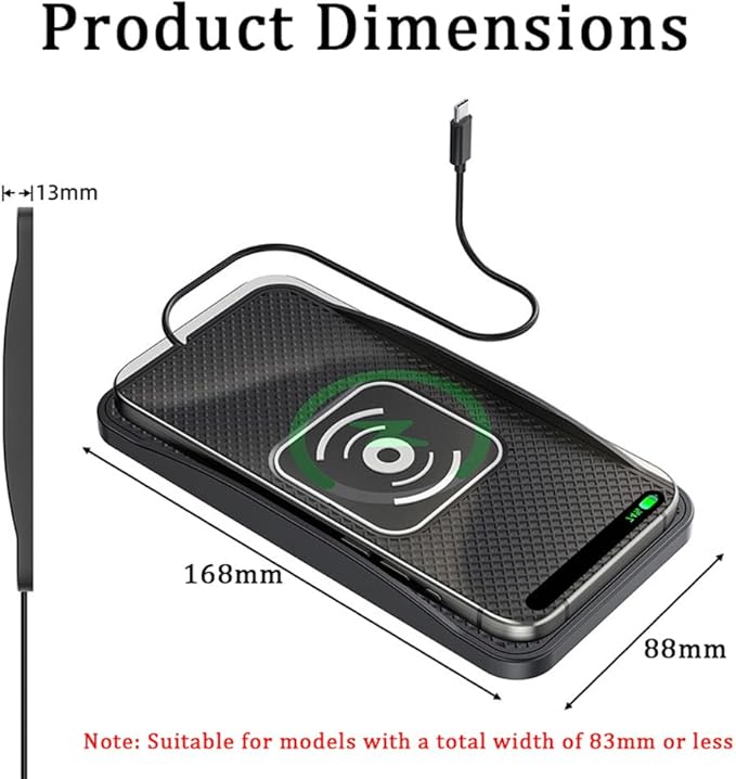 Wireless Car Charger Pad for BMW 3 Series M3 E90 E91 E92 E93 F30 F31 F34 F35 F80, Type-C/USB 20W Car Wireless Charger Non-Slip Phone Charging Pad Car Accessories,A 30cm Cable Type-C Plug