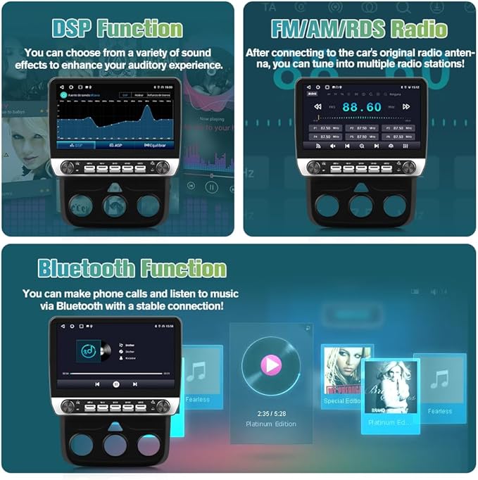 Car Radio Stereo Upgrade for Dodge RAM 1500/2500/3500 2013-2018, Android Head Unit with 10.1 Inch Touch Screen/Backup Camera/Wireless CarPlay & Android Auto/Mirroring/Wi-Fi/Bluetooth/SWC/FM/AM