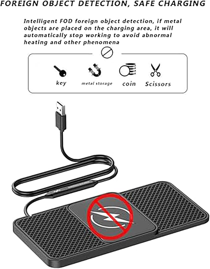 Wireless Car Charger Pad for Toyota RAV4 Hybrid (2018-2024) 5. Generation,20W Fast Wireless Phone Charger Cell Phone Cordless Charging mat,Non-Slip Phone Charging,30cm Cable Type-C