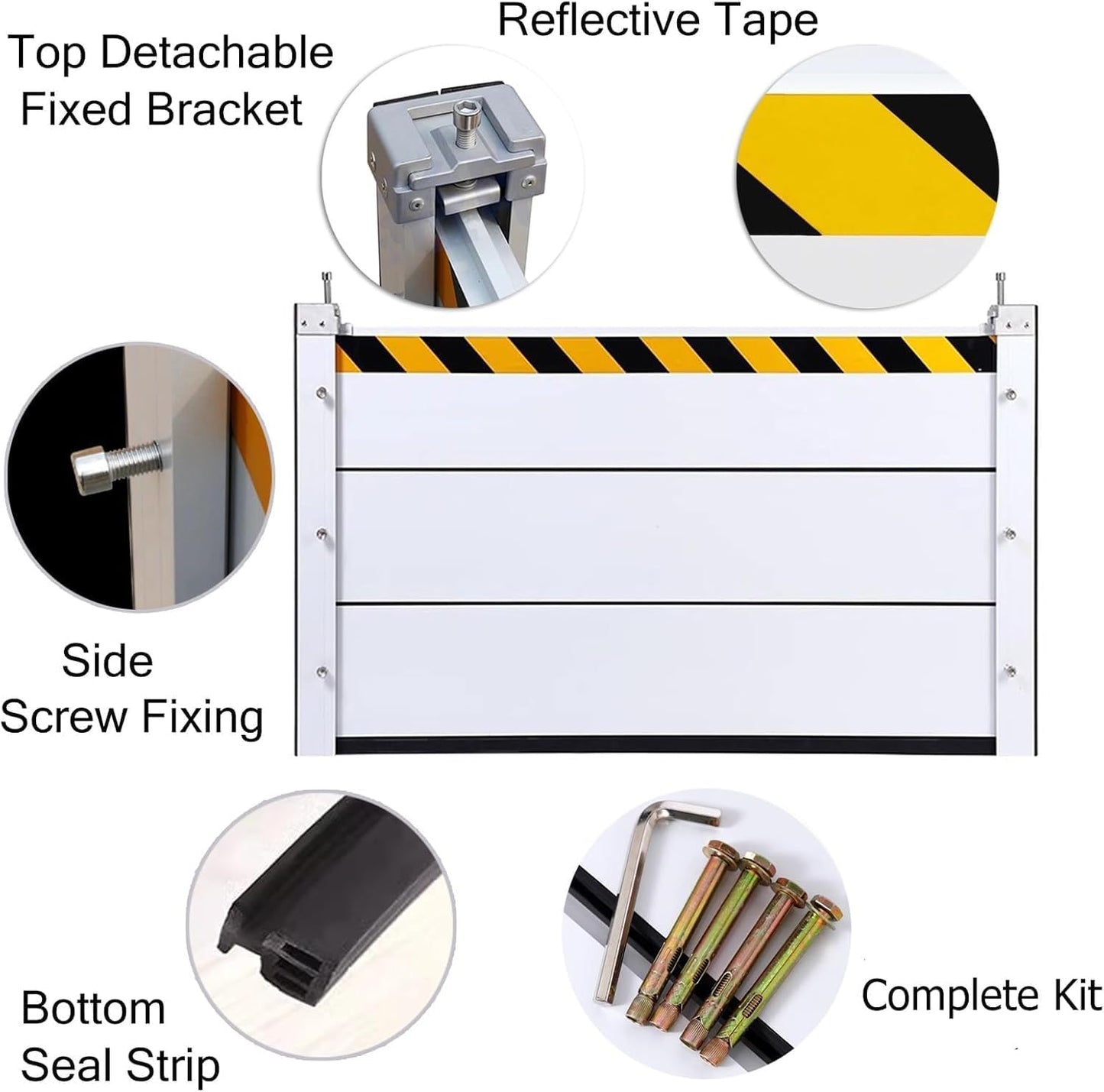 Reusable Heavy Duty Aluminum Flood Barriers for Home Exterior, Flood Protection Barriers Water Barrier Door Quick Detachable Garage Doors Detachable Mobile Rain Water Baffle ( H 39.4 inch L 14.5FT)