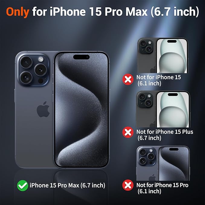 SUPFINE Magnetic for iPhone 15 Pro Max Case (Compatible with MagSafe) (Military Grade Drop Protection) Slim Translucent Matte Shockproof with Anti-Fingerprint Phone Case, Gray