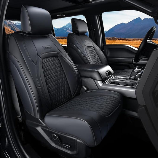 Coverado Seat Covers Full set for Jeep Wrangler, Waterproof Car Seat Covers for Truck Automotive Seat Covers Custom Fit for 2013-2017 Jeep Wrangler JK 2-Door, Full Coverage Wrangler Seat Covers(Black)