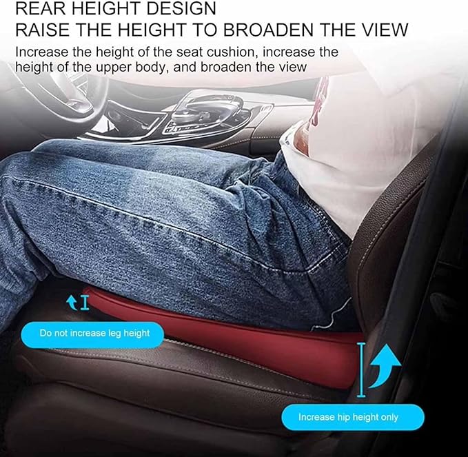 Car Seat Cushion for Ford F150(7seats) 2017-2023, Nonslip Driving Comfort and Breathable Lumbar Support Pad Sciatica and Back Pain Relief,Black-8 cm
