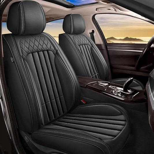 Car Seat Covers Fit for Kia Sorento 2007-2023 2024 2025: Full Set Waterproof Leather Vehicle Seat Cushion Luxury Automotive Protector Easy to Install(5 Seats, Black)