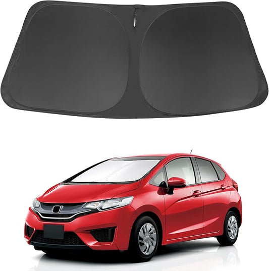 Windshield Sun Shade Compatible with Honda Fit 2015-2020 Accessories Custom Fit Sunshade Foldable Front Sun Visor Protector Blocks Sun Rays