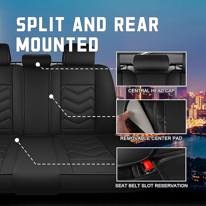 CTDS Car Seat Covers for Chevy Trax 2015-2026, Stylish Sport Seat Cover, Premium Nappa Leather Car Seat Cover. Automobile Seat Covers Sets.(Standard 5 Seats/Pure Black)