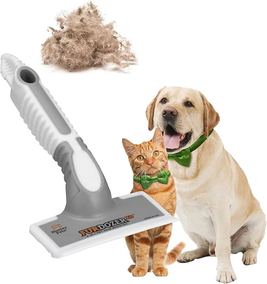 FurDozer Pet Hair Remover & Auto Detailing Tools - Cat & Dog Hair Remover for Carpets, Car Interiors, Couches, Bedding, & Pet Furniture (Gray, X6)
