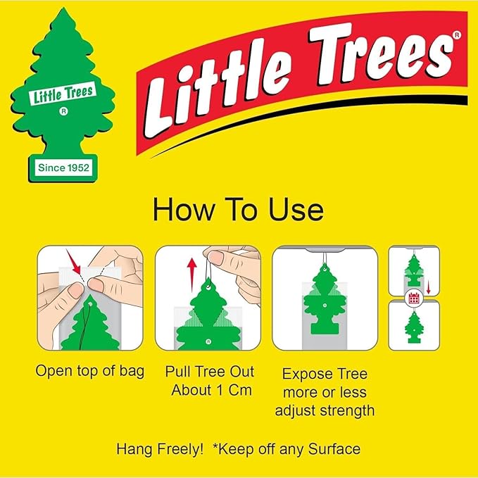 LITTLE TREES Car Air Freshener | Hanging Paper Tree for Home or Car | Wild Cherry | 3 Pack