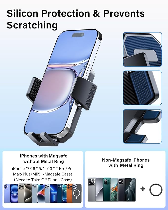 PZK Car Phone Mount for Toyota Tundra 2014 2015 2016-2020 2021 Accessories Custom Air Vent Car Phone Holder Auto Lock Hands Free 360° Rotation Cell Phone Automobile Cradles