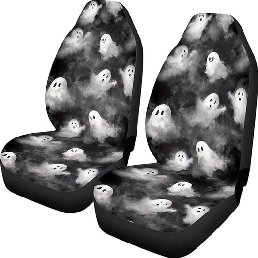 Car Seat Covers Accessories 2 Pieces Car Front Seat Covers, Universal Fit Auto Interior Bucket Seat Covers(Ghost 68)