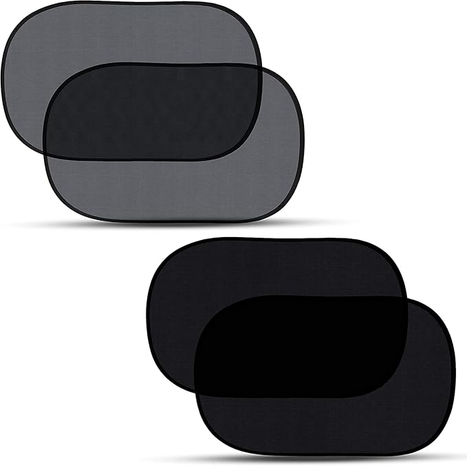 EcoNour Car Window Shade for Baby (4 Pack) | Cling Sun Shade for SUV, Van, RV, Bus & Pickup Truck | Sun Protection for Car Side Window | Sun Blocker Shade for Baby | X-Large 25" x 16"