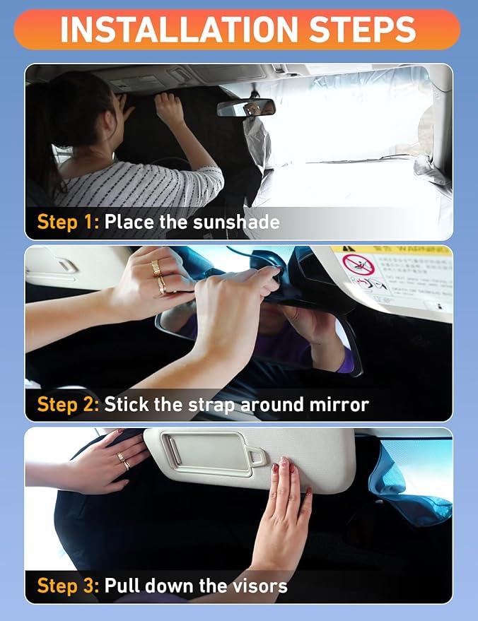 EcoNour Windshield Sunshade Compatible for Chevrolet Bolt EUV 2022 2023 2024, Sun Visor for Front Windshield & Window Sun Shade Cover, UV Heat Blocker & Protector, Car Accessories