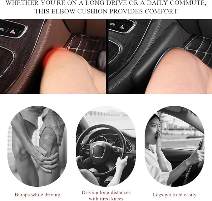 2 PCS Car Elbow Pad Arm Rest, Auto Armrest Cushion Relieves Elbow Fatigue, Automotive Door Armrest Protective Pads Suitable for Most Vehicles, Universal Car Accessories (Black)