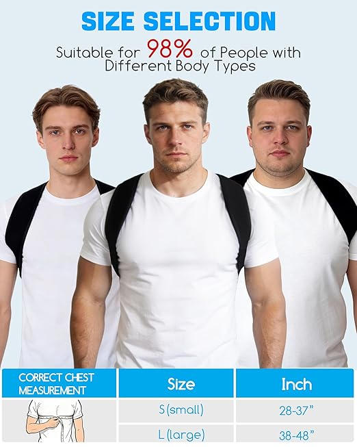 Posture Corrector for Men and Women - Invisible & Mesh Breathable Upper Back Brace - Adjustable Back Straightener - Relieve Shoulder, Neck & Back Pain, S(28-37inch) 1PCS