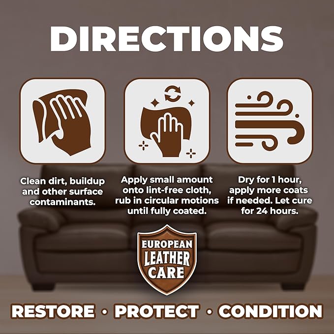 European Leather Care 8 oz Cream Leather Cleaner and Conditioner All Natural Leather Boots Leather Maintenance Cream Leather Conditioner Shoe Polish, Leather Couch, Furniture, Purses, Car, Saddle USA