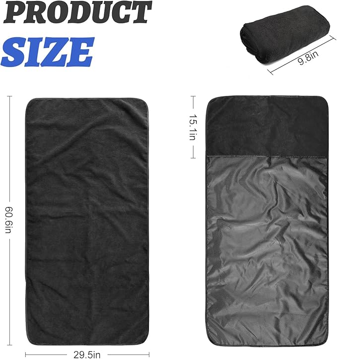 Car Front Seat Cover: Waterproof & sweatproof, fits all cars/SUVs/trucks. Ideal for gym, sports & beach. 3-layer non-slip, easy machine wash. Shields seats from stains & wetness. (Black, 2Pcs)