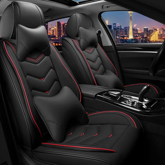 CTDS Car Seat Covers for Chevy Trax 2015-2026, Stylish Sport Seat Cover, Premium Nappa Leather Car Seat Cover. Automobile Seat Covers Sets.(Luxury 2 Seats/Black)
