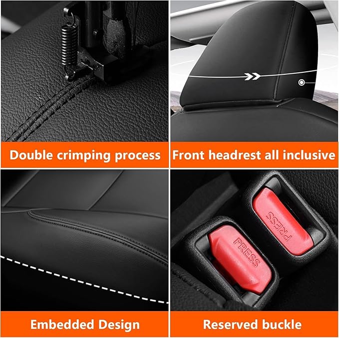 AOMSAZTO Custom Fit for Toyota Corolla Cross Hybrid 2023 2024 2025 Faux Leather Car Seat Covers Full Set Compatible Airbag Corolla Cross Hybrid S,SE,XSE Seat Protector Sedan Black