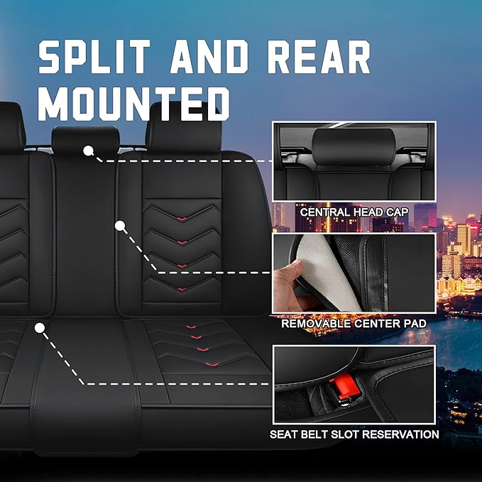 CTDS Car Seat Covers for Chevy Trax 2015-2026, Stylish Sport Seat Cover, Premium Nappa Leather Car Seat Cover. Automobile Seat Covers Sets.(Luxury 5 Seats/Black)
