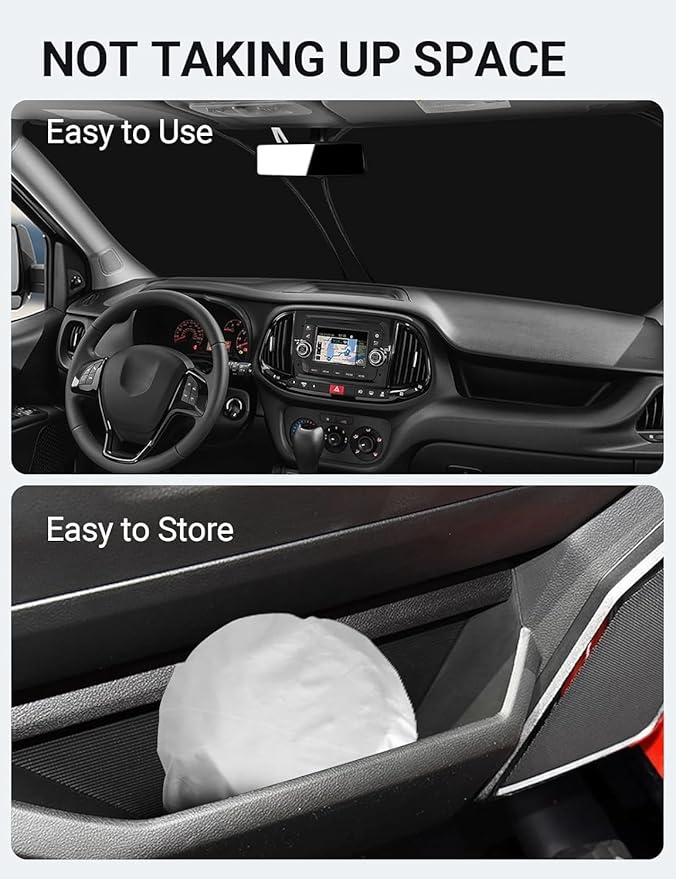 Proadsy Windshield Sun Shade Custom Fit Dodge Ram Promaster 2014-2024 2025 2026 4-Layer Foldable Front Sunshade Protector Sun Visor Blocks UV Rays Keep Car Cooler