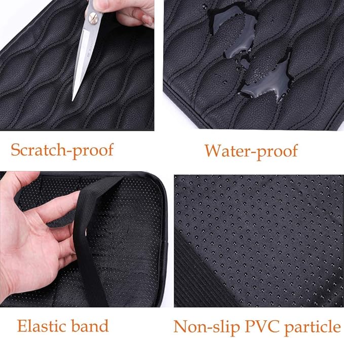 Auto Center Console Cover, Console Cover Armrest Pads, PU Leather Car Armrest Seat Box Pad Cushion Protector Universal Fit (Beige)